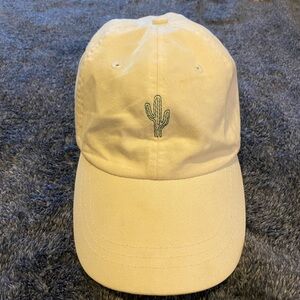 Southwest White Baseball Hat with Cute Cactus design